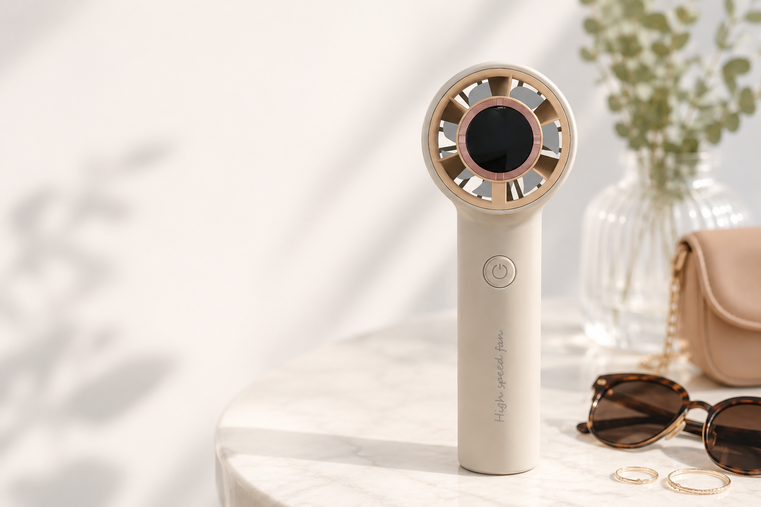 Breziva AeroGlow portable fan for makeup, travel and warm days