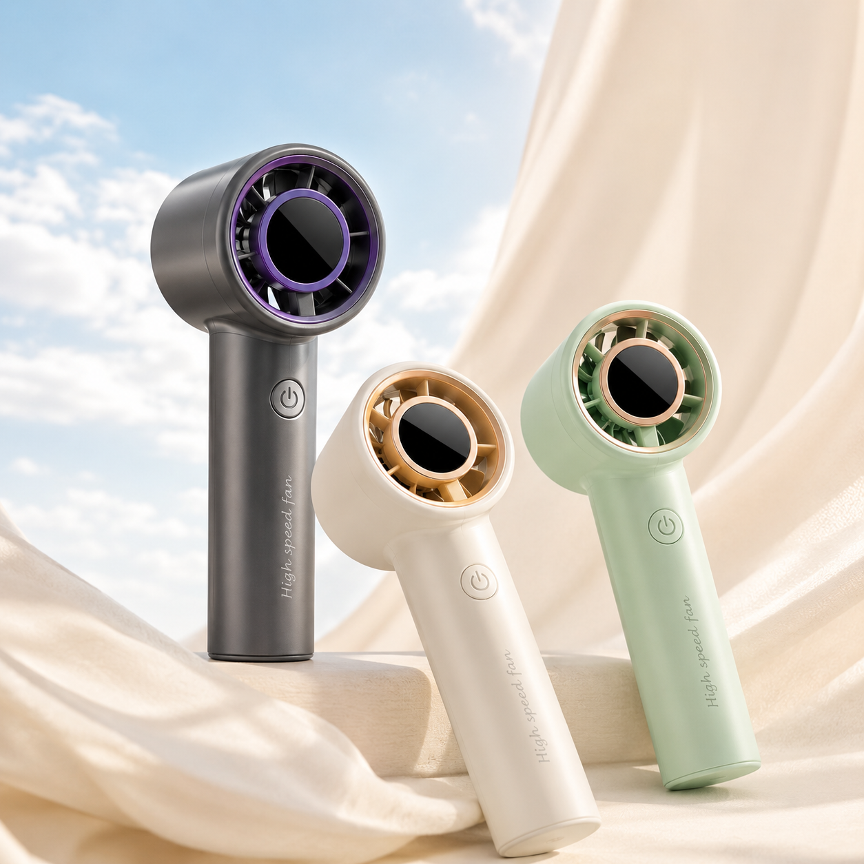 Breziva AeroGlow™ compact handheld fan for handbags, travel and everyday carry
